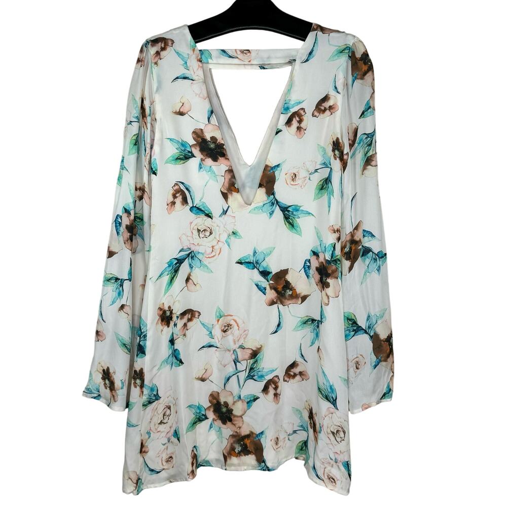 Stone Cold Fox Ivory Cosmo Romee Silk Cutout Dress 4 Boho - Picture 4 of 14